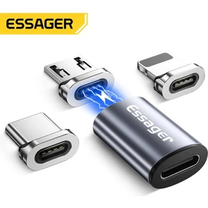 Essager Manyetik Mikro USB C Tipi Adaptör iPhone Samsung Xiaomi Mikro Dişi USB C Erkek Kablo Mıknatıs Dönüştürücü Konektörü (Yurt Dışından)