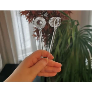 El Yapımı Cam Şeker&sos Kaşığı 2'li