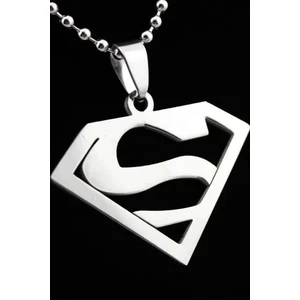 Takı Dükkanı Paslanmaz Çelik Unisex Kadın Erkek Superman Kolye Kararmaz ECK53
