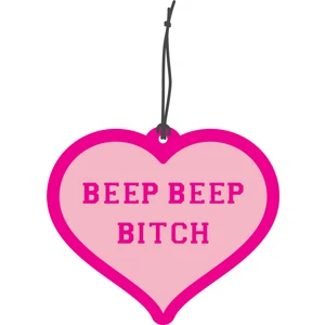 By Meyla Bymeyla Pembe Kalp Beep Beep Bitch Tasarımlı Dekoratif Oto Kokusu ve Oto Aksesuarı