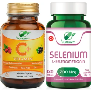 Vitamin C 1000 Mg C Vitamini Kuşburnu Çinko 50 Tablet Selenyum 200 Mcg Selenium 120 Tablet