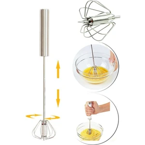 Kitchen Beauty Bas-Çek Mikser Karıştırıcı Çelik Basmalı Otomatik Çırpıcı Çırpma Teli
