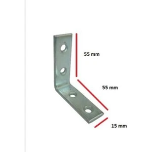 10 Adet L Demir Gönye Köşebent 15X55X55MM - Mobilya Dolap Raf Masa Çekmece Sabitleme Birleştirme