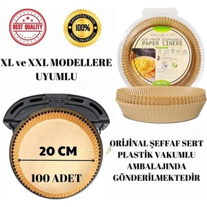 Vakumlu Ambalaj Her Modele Uyumlu Xl & Xxl 100 Adet Airfryer Pişirm Kağıdı - Hijyenik Yağlı Kağıt