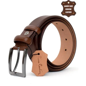 Pierre Cardin PC401 Erkek 4 cm Hakiki Deri Kemer Camel