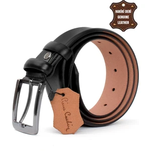 Pierre Cardin PC401 Erkek 4 cm Hakiki Deri Kemer Siyah
