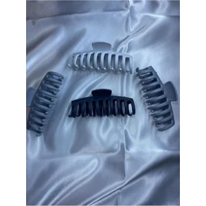 Dzc Kuzenler Avm Kadın 4’lü Gri-Siyah Büyük Xl Mandal Toka Seti