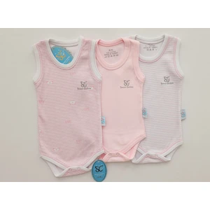 Sweet Cotton Atlet 3'lü Body Pamuklu Desenli Çıtçıtlı Zıbın
