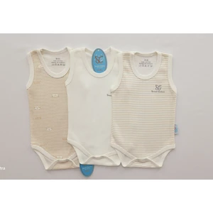 Sweet Cotton Atlet 3'lü Body Pamuklu Desenli Çıtçıtlı Zıbın