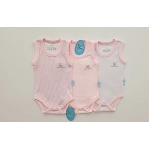 Sweet Cotton Atlet 3'lü Body Pamuklu Desenli Çıtçıtlı Zıbın