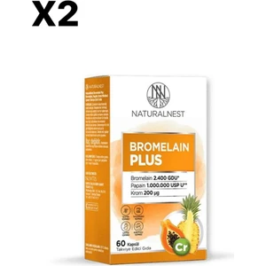 Bromelain Plus 500 mg 60 Kapsül 2'li Set