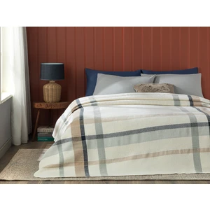 English Home Modern Frame Waffle Çerçeveli Tek Kişilik Battaniye Gri-Bej