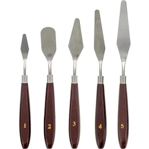 5'li Metal Spatula Seti Painting Knife Akrilik Yağlı Boya Hobi Çalışmaları