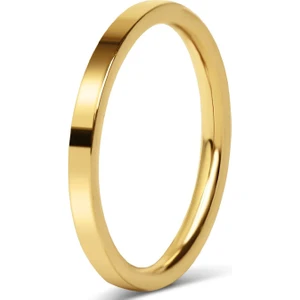 Takı Dükkanı 3mm Düz Parlak Model Erkek Kadın Çelik Alyans Söz Nişan Yüzüğü CL42