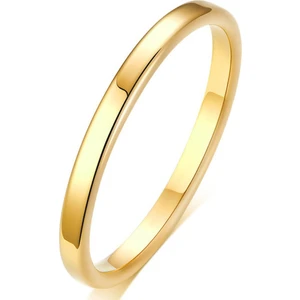 Takı Dükkanı 2mm Ince Parlak Düz Model Erkek Kadın Çelik Alyans Yüzük CL41