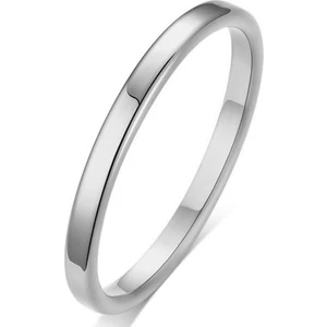 Takı Dükkanı 2mm Ince Parlak Düz Model Erkek Kadın Çelik Alyans Yüzük CL41