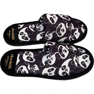 Unisex Panda Desenli Önü Açık Yumuşak Tabanlı Ev Terliği