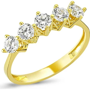 Takı Dükkanı Sarı Altın Kaplama Gümüş Beştaş Yüzük WSR118