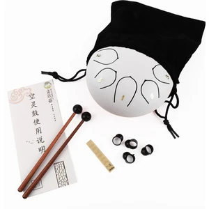 JTN-68 6 Inç 8 Ses Ton Çelik Handpan Tongue Drum Davulu - Beyaz