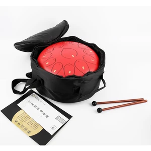JTN-1213 12 Inç 13 Ses Ton Çelik Handpan Tongue Drum Davulu - Kırmızı