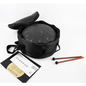 JTN-1213 12 Inç 13 Ses Ton Çelik Handpan Tongue Drum Davulu - Siyah