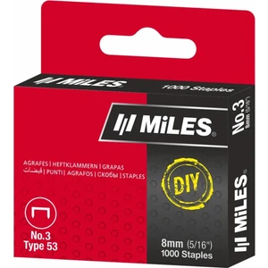 No:3 8 mm Çakma Zımba Teli Gümüş 1000 Li Type 53