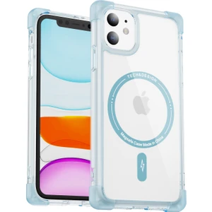 Forestl Digital Apple iPhone11 Manyetik Kasa Için Ysm Takviyeli Köşeler Serisi Tpu+Akrilik Kapak Magsafe-Şeffaf Mavi ile Uyumlu (Yurt Dışından)