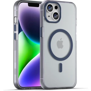 Forestl Digital Apple iPhone14 Yarı Saydam Telefon Kasası Magsafe Kablosuz Şarj-Dark Mavi ile Uyumlu Mat Tasarım (Yurt Dışından)