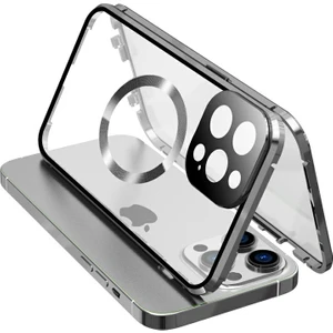 Forestl Digital Apple iPhone 13 Pro Telefon Kılıfı Için 360 Derece Çift Taraflı Koruma Manyetik Kapak Silver (Yurt Dışından)