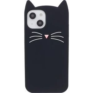 Forestl Digital Apple iPhone 14 Plus Yumuşak Silikon Telefon Kılıfı 3D Bıyık Kedi Şok Geçirmez Telefon Kapak Black (Yurt Dışından)
