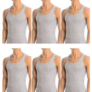 Belifanti Collection Erkek Pamuklu 6 Adet Gri Atlet 6'lı Set