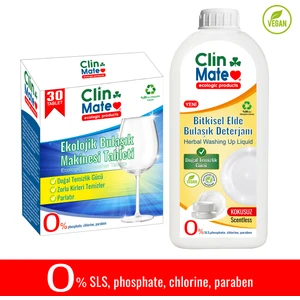 2'li Set Ekolojik Bulaşıl Tableti 30 Yk + Bitkisel Elde Bulaşık Deterjanı Kokusuz 750 ml