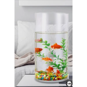 Delizli El Imalati 15x30 cm  El Işciliği Silindir Cam Vazo Akvaryum PS30 Kalın Taban