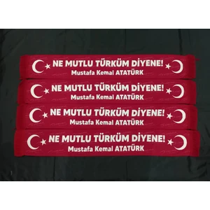 Ötüken Giyim Ne Mutlu Türk'üm Diyene Yazılı Örme Atkı