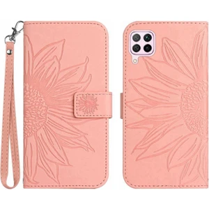 BDT Boutique Huawei P40 Lite Kabartmalı Ayçiçeği Lüks Pu Deri Flip Cüzdan (Yurt Dışından)