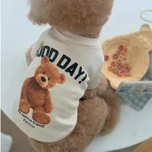 Sonbahar Kış Yavru Hoodie Giyim Karikatür Ayı T Shirt Yelek Kedi Kazak Küçük Orta Büyük Köpek Spor Gömlek Evcil Hayvan Yeleği Pet Giysi