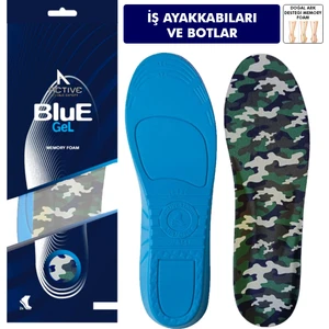 Blue Gel BG184.ML | Yumuşak Memory Foam, Darbe Emici, Ortopedik, Yorgunluk Alan, Asker Botları İç Tabanlık