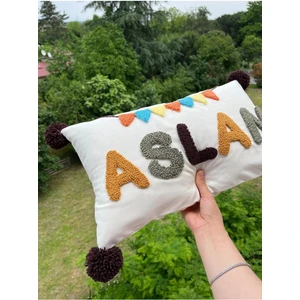 Punch Passion Bebek Dekoratif Kırlent/isimli Bebek Takı Yastığı /bebek Dekoratif Yastık Kılıfı/ Punch Nakışlı