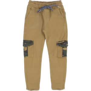 Erkek Çocuk Boru Paça Cepli Kamuflaj Desenli Bağcıklı Pantolon