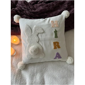 Punch Passion Bebek Dekoratif Kırlent/isimli Bebek Takı Yastığı Dekoratif Yastık Kılıfı Punch Nakışlı(Iç Dolgusuz)