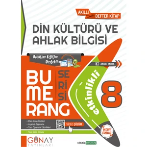 Günay Yayınları Güncel 8. Sınıf Din Kültürü ve Ahlak Bilgisi Bumerang Etkin Konu Anlatımlı Soru Bankası Yeni