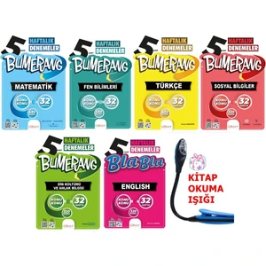 Günay Yayınları 5 Sınıf Video Çözümlü Bumerang 32 Haftalık Süper Denemeler Full Seti + Kitap Okuma Işığı