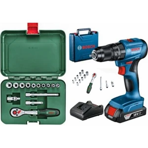 Professional GSB 185-Li 2.0 Ah Tek Akülü Kömürsüz Motor Darbeli Matkap + 23 Parça Aksesuar Set - 06019K3102