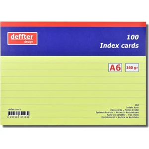 Index Kartı A6 Sarı Çizgili