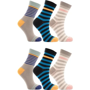 6'lı Bayan Çizgili Çorap