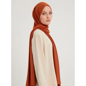 Likralı Penye Viskon Şal 70x180cm - Tarçın