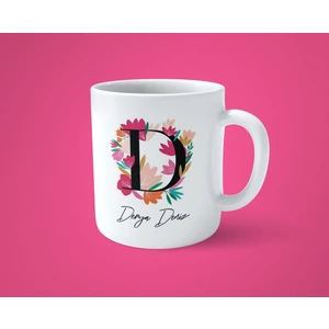 Hesaplısı Burada Renkli Çiçekli D Harfli Kişiye Özel Isimli Baskılı Kupa Bardak