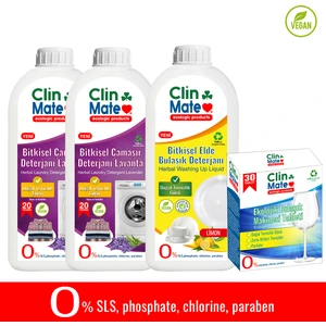 4'lü Set Bitkisel Çamaşır Deterjanı Lavanta 750 ml x 2 Adet + Eko Bulaşık Tableti + Elde Bulaşık Limon