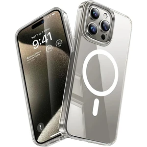 Apple iPhone 15 Plus Kılıf Magsafe Wireless Kablosuz Şarj Destekli Sert Şeffaf Darbe Emici Kapak