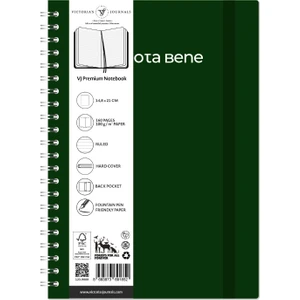 Victoria's Journals Nota Bene Spiralli Premium Sert Kapak Defter 14 8 x 21 cm Çizgili